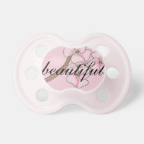 "Beautiful" pink dogwood flower pacifier pacifiers