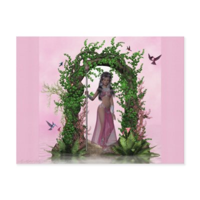 Beautiful Pink Elf under an Archway Postcards by mrssocolov4