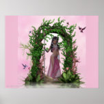 Beautiful Pink Elf under Archway Poster Print