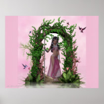 Beautiful Pink Elf under Archway Poster Print