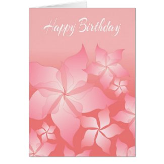Beautiful Pink Floral Abstract Birthday Card Greeting Cards
