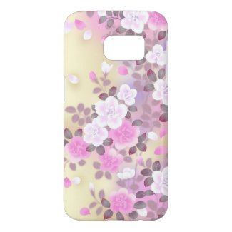 beautiful pink flowers vector art samsung galaxy s7 case