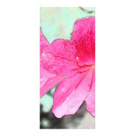 beautiful pink garden flowers in the rain. floral custom rack cards