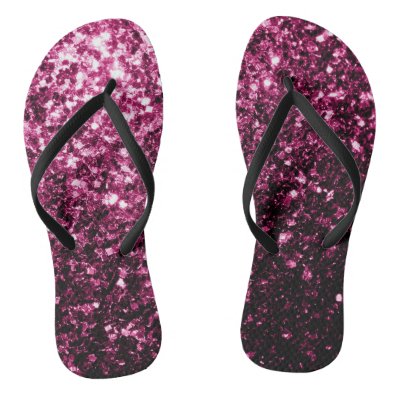 Beautiful Pink glitter sparkles Flip Flops