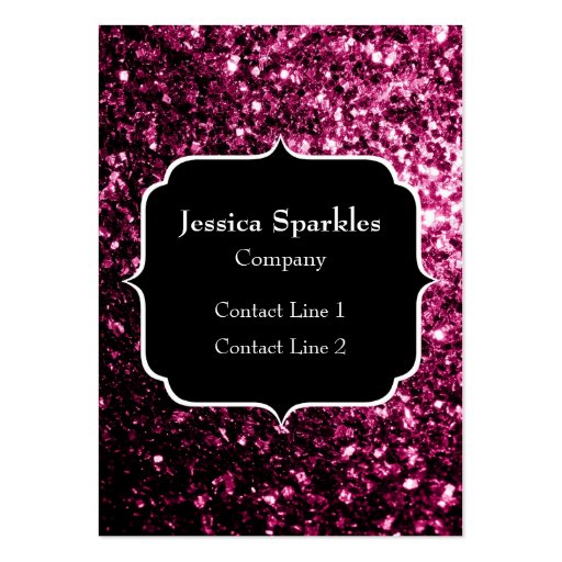 Beautiful Pink glitter sparkles with Monogram Business Card Template (front side)