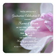 Beautiful pink magnolia flower graduation party invite
