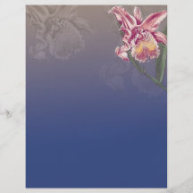 beautiful pink orchid on deep blue personalized flyer