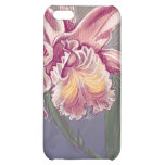 beautiful pink orchid on deep blue case for iPhone 5C