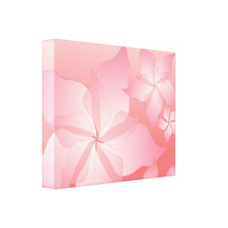 Beautiful Pink/Peach Floral Wrapped Canvas Stretched Canvas Prints