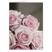 Beautiful pink rose bouquet greeting card