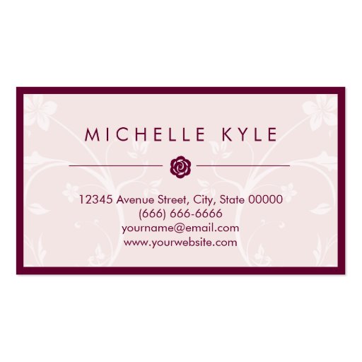 Beautiful Pink Rose Boutique Flowers - All Purpose Business Card Template (back side)