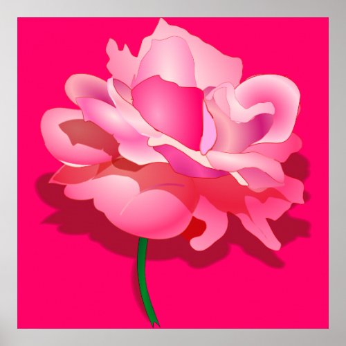 Beautiful Pink Rose Canvas Print 3 ft by 3 ft print