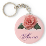 Beautiful 'Pink Rose' Flower Keychain