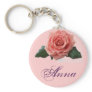 Beautiful 'Pink Rose' Flower Keychain