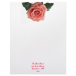 Beautiful 'Pink Rose' Flower Letterhead Template