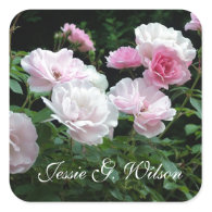 beautiful pink rose flowers personal name stickers