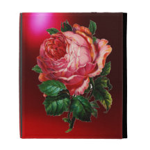 BEAUTIFUL PINK ROSE MONOGRAM iPad FOLIO COVER