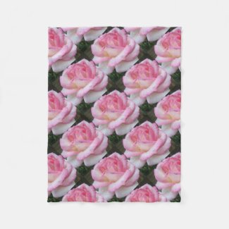 Beautiful Pink Rose with Raindrops Fleece Blanket