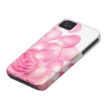 Beautiful Pink Rose with Scattered Petals iPhone 4 Case-Mate Cases