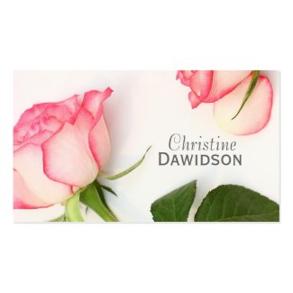 Beautiful pink roses business cards