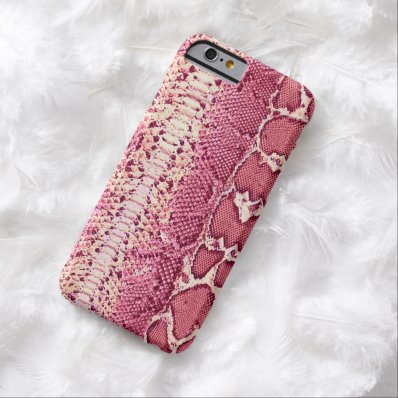 Beautiful Pink Snake Skin Print Barely There iPhone 6 Case