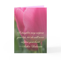 Beautiful Pink Tulip Daughter Birthday Card