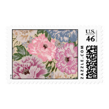 Beautiful Pink Vintage Floral Pattern Postage