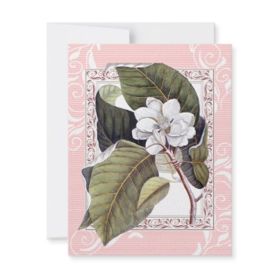 Beautiful Pink White Magnolia Formal Dinner Party Custom Invites by BotanicalGardens