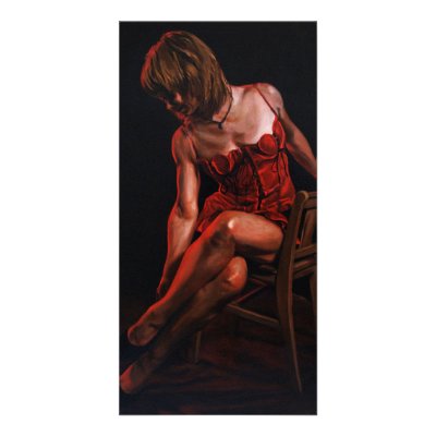 Beautiful Pinup Girl in Red Corset Under Red Light Photo Card by IsisoftheEast