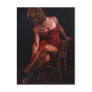 Beautiful Pinup Girl in Red Corset Under Red Light Post Cards