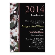 Beautiful plum flower branch graduation personalized invitations