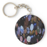 Beautiful polished colored rocks, on keychain