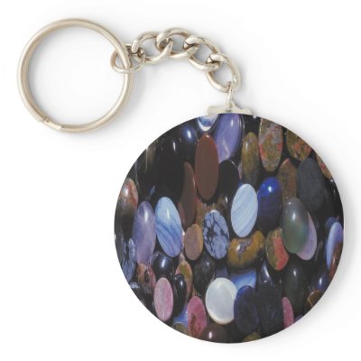 Beautiful polished colored rocks, on keychain by design_girl