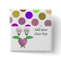 Beautiful Polka Dot Roses Customizable Button