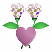 Beautiful Polka Dot Roses Ornament photo sculptures