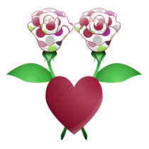 Beautiful Polka Dot Roses Ornament photo sculptures