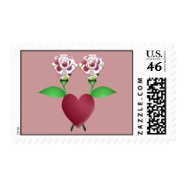 Beautiful Polka Dot Roses Postage Stamp