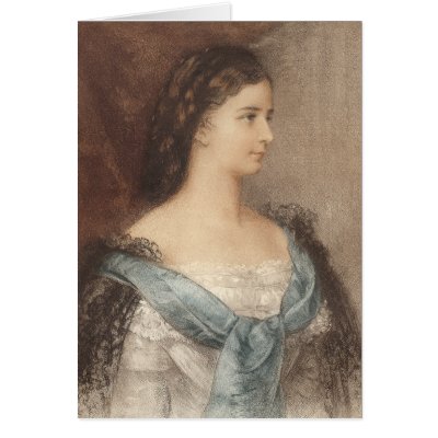 Beautiful Portrait of Empress Elisabeth - Sisi Greeting Card by AntiqueImages
