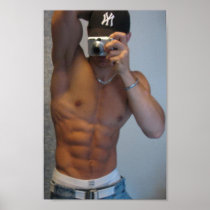 Beautiful pose showing the abs posters