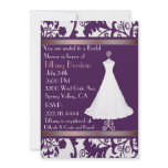 Beautiful Purple Damask Bridal Shower Invitation