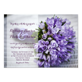 Beautiful Purple Flower Bouquet Wedding Invitation 4.5
