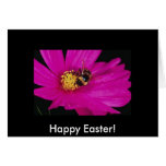 Beautiful Purple Flower With Cute Bee Cards