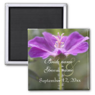 Beautiful purple garden flower save the date refrigerator magnets