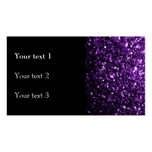 Beautiful Purple glitter sparkles Business Card Template (front side)