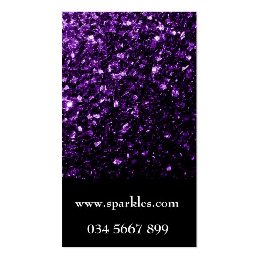 Beautiful Purple glitter sparkles Business Card Template (back side)