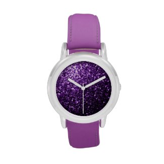 Beautiful Purple glitter sparkles Wristwatches