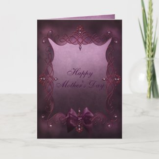 Beautiful Purple Gothic Frame Mother's Day Card zazzle_card