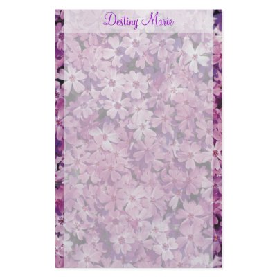 Beautiful Purple Phlox Flowers Stationery by Butterfly_n_Flowers