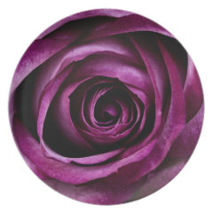 Beautiful Purple Rose Flower Petals Girly Gifts Party Plates