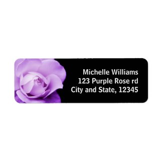 Beautiful purple rose photo return address label
